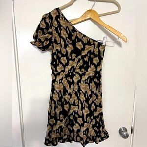 NWOT One Shoulder Leopard Print Dress (XS) #116